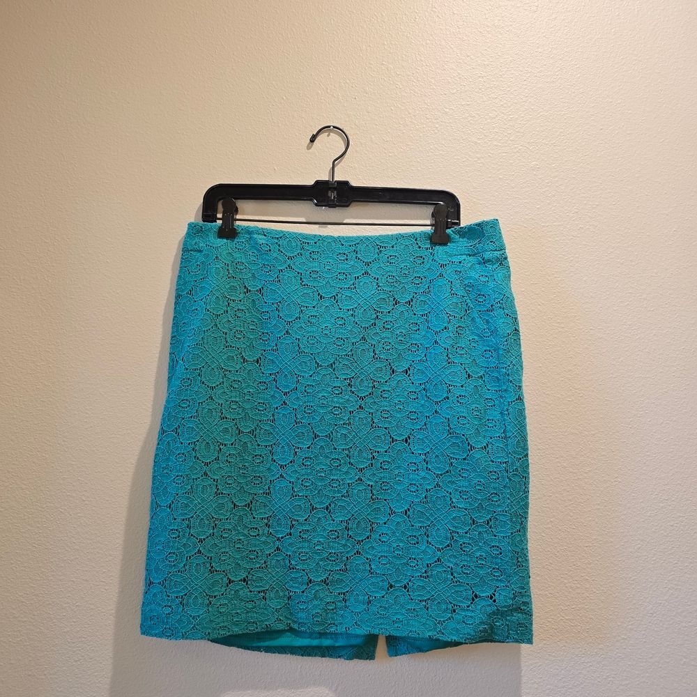 The Limited Teal Lace Pencil Skirt Sz 12